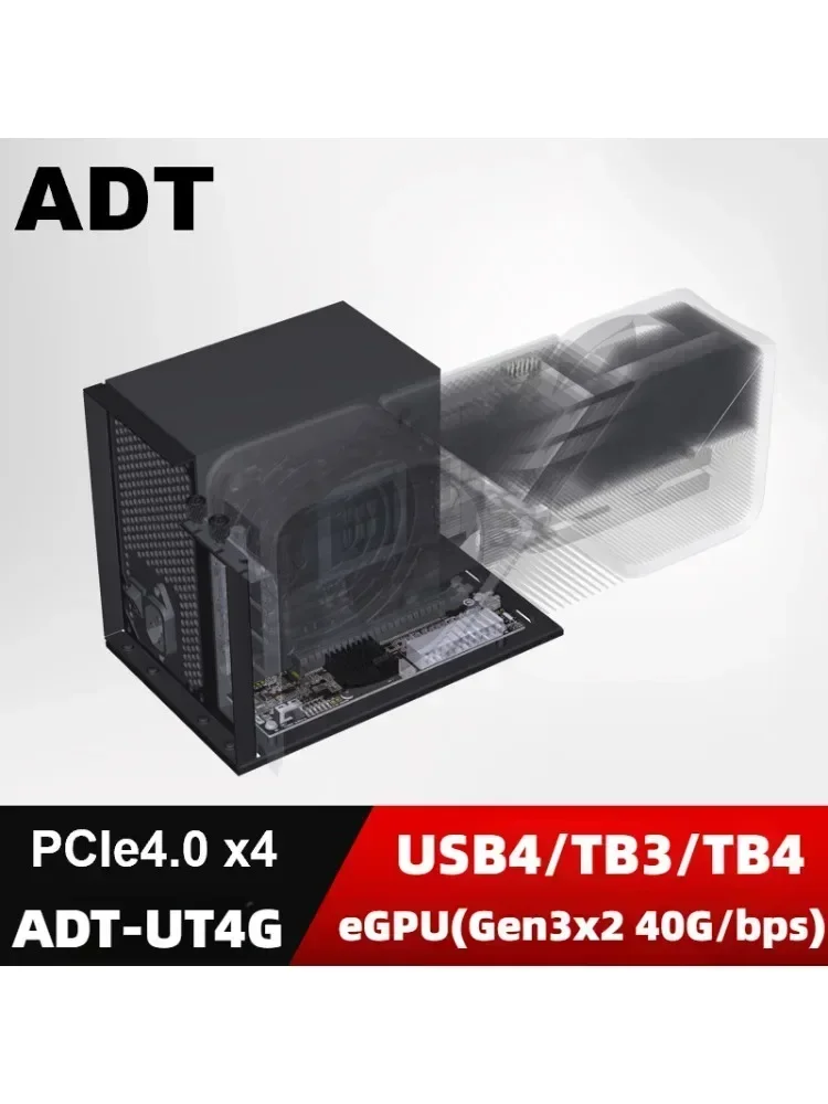 EGPU Thunderbolt 4/3 TB3/TB4 vers PCIe X16 PCI-E 4.0 X4 Dock GPU Externe Carte Graphique USB4 NUC ITX STX Ordinateur Portable PC Gaming Support Blanc