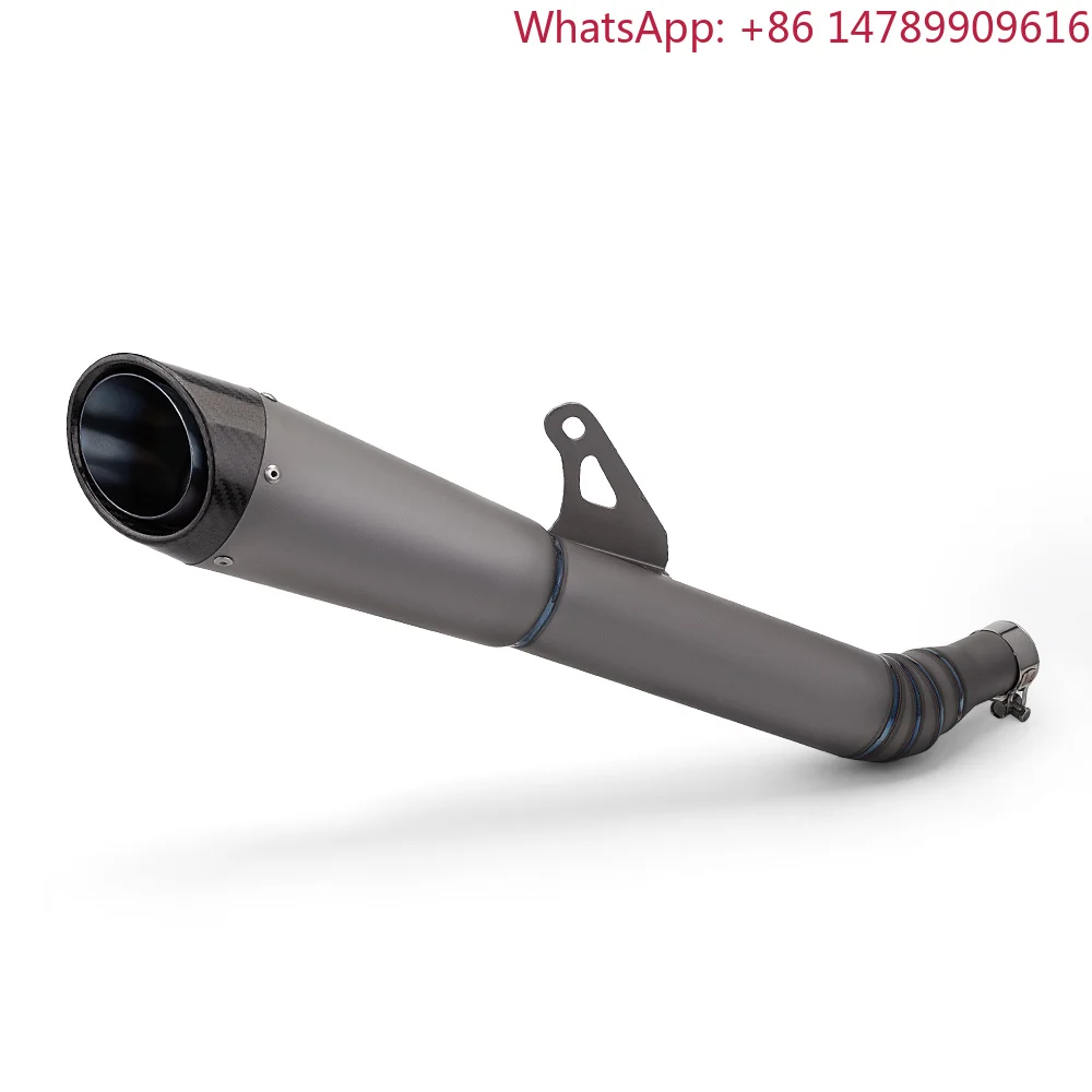 Motorcycle AccessoriesUniversal Motorcycle Exhaust Muffler, 51mm Double Outlet Escape Pipe With DB Killer, Moto For Street Bike