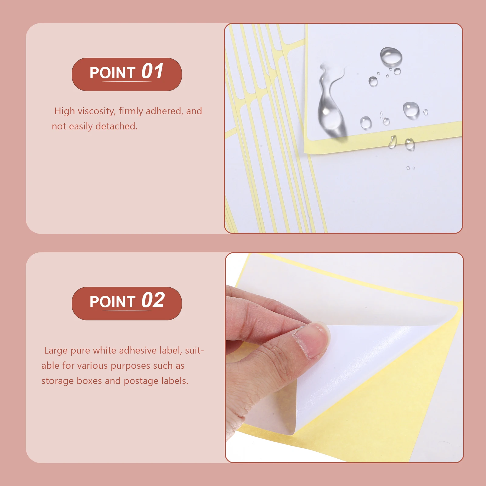 

120pcs Large White Adhesive Labels 4x3 Inches Blank Stickers Write on Self Adhesive Address Tags Storage Boxes Mail Packages