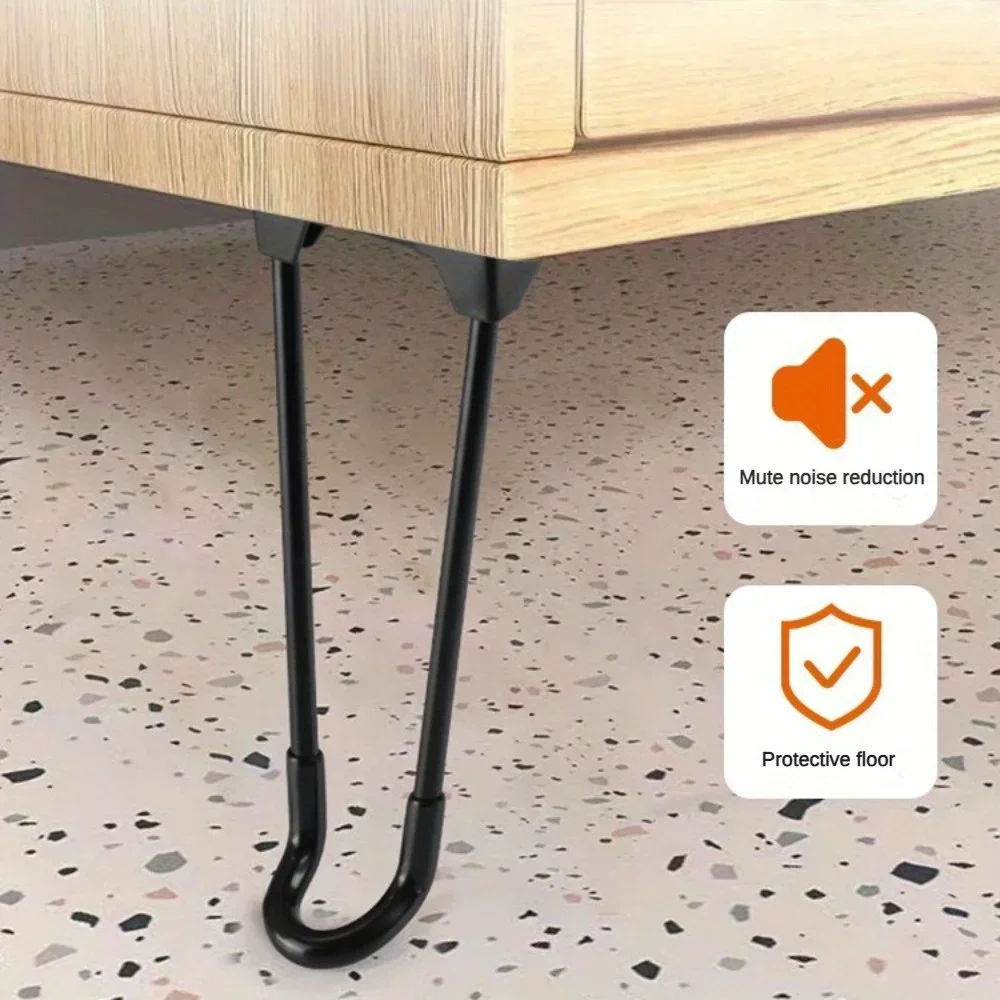 2/4PCS 18.5CM Metal hair clip furniture legs, detachable folding design, protective floor suitable for small coffee tables