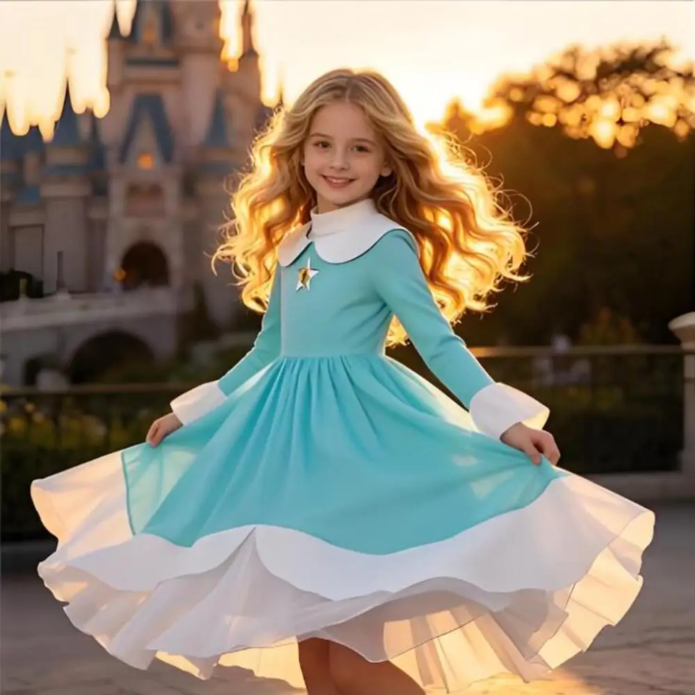 Vestidos de pêssego para meninas, roupas de fantasia de princesa, festa, cosplay, halloween, carnaval, vestido de aniversário, vestidos infantis