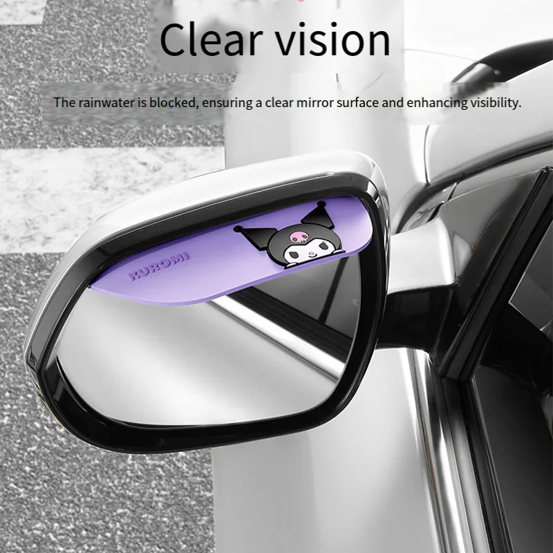 Genuine Sanrio Car Reversing Mirror Rearview Mirror Rain Cover Kuromi My Melody Cartoon Sun Visor Cute Car Supplies Car Supplies view 2
