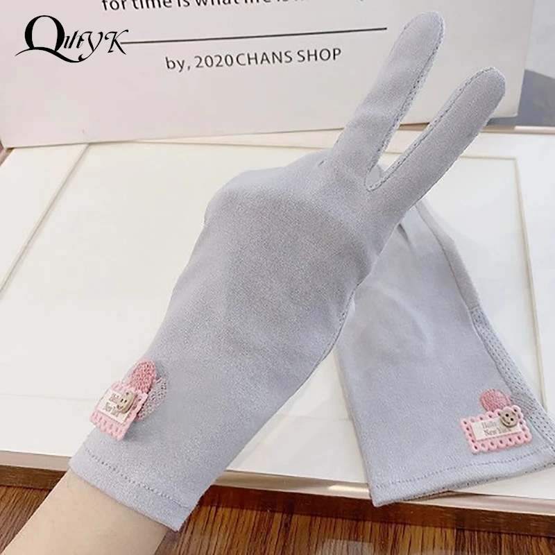 Guantes finos Anti-UV para mujer, malla transpirable, se puede abrir en la yema del dedo, para conducir, Verano