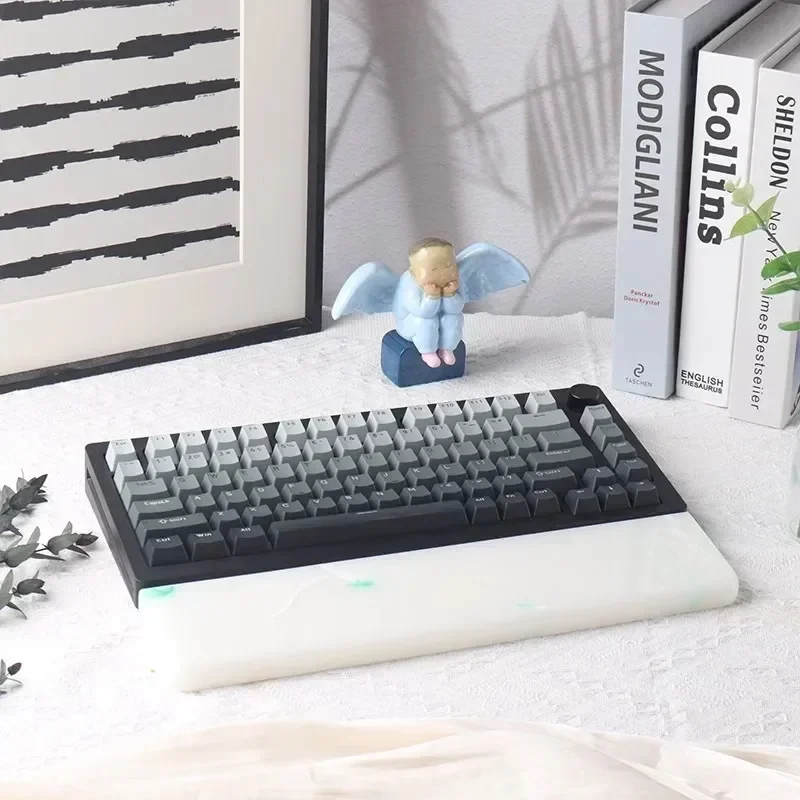 

Marble Palm Rest Custom Mechanical Keyboard Wrist Support Quartz Resin Wrist Rest Office Keyboard Gaming Accessories Palm Stress
