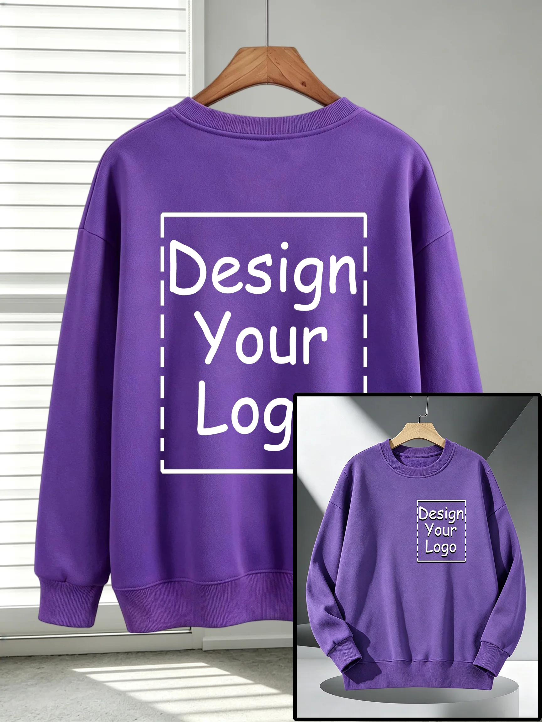 Herren-Freizeit-Sportpullover, personalisierbar, mit individuellem Aufdruck, Sweatshirts, Herbst-Fleece, O-Ausschnitt, Streetwear, Team-All-Match-Kleidung – Detail 13