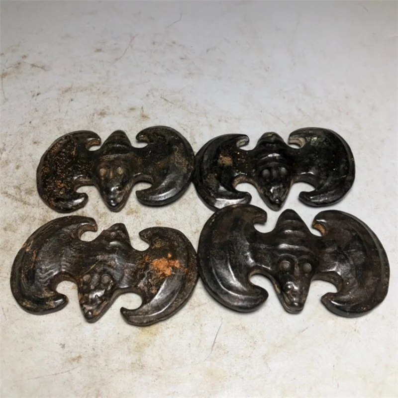 Supply Antique Miscellaneous Antique Old Crafts Iron Stone Bat Hongshan Culture Hanging Piece Pendant