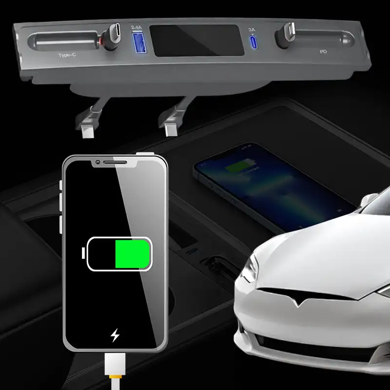 The New Model Suitable for Tesla Expansion Dock Model 3/Y Central Control USB Expansion PD Fast Charging Car Charging Dock