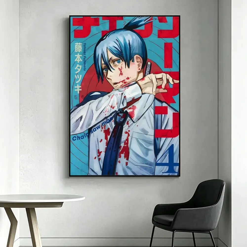 Anime C-Chainsaw M-Man Poster HD-Kunstdruck, wasserfest, selbstklebend, Wanddekoration, Heimdekoration (Wohnzimmer, Schlafzimmer, Bar), ästhetisch – Detail 13