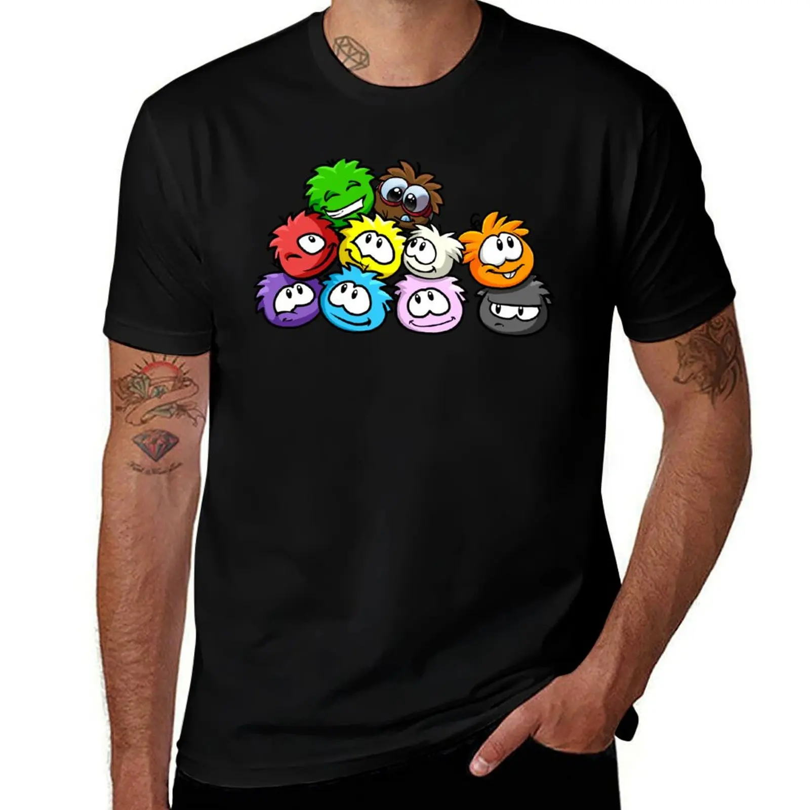 

Club Penguin Puffles T-Shirt Minimalist Plain Crew Neck T-Shirt