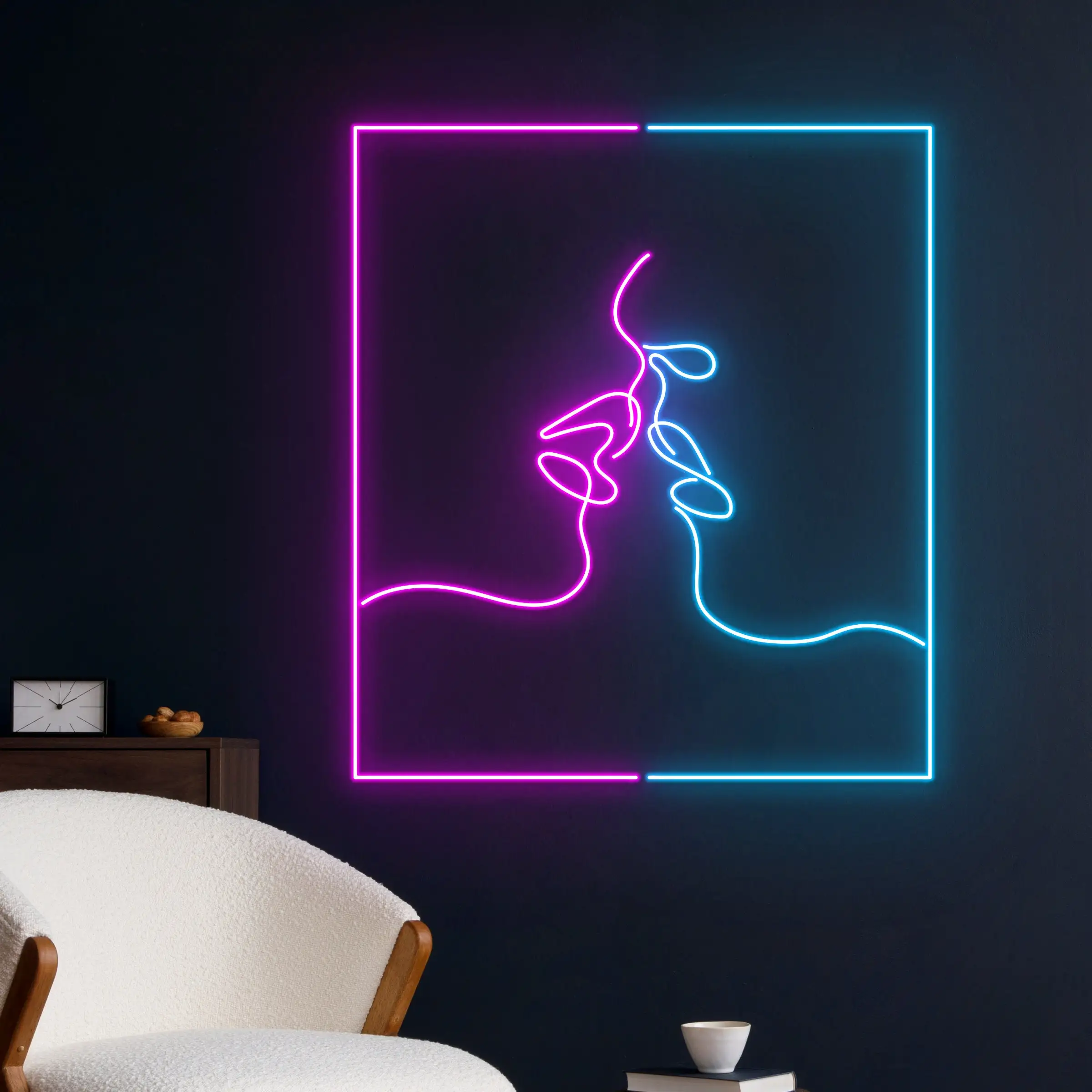 Couple Kissing Neon Sign Lovers Kissing Bedroom Wall Art Decor Romantic Birthday Gift Valentine Decor Gift Bar Club Sign