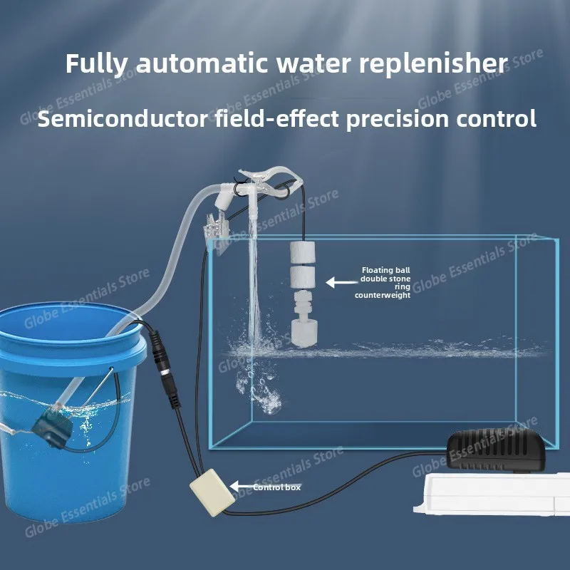 Fish Tank Automatic Water Replenisher Marine Tank Water Level Controller, Electronic Water Replenisher, Suction Cup, Float Valve