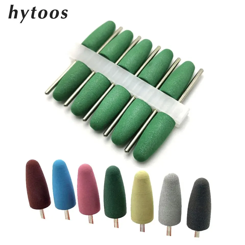 HYTOOS 10pcs Silicone Nail Drill Bit Rotary Polishing Tool Bits For Manicure Pedicure Nail Care Electric Drill Accessories