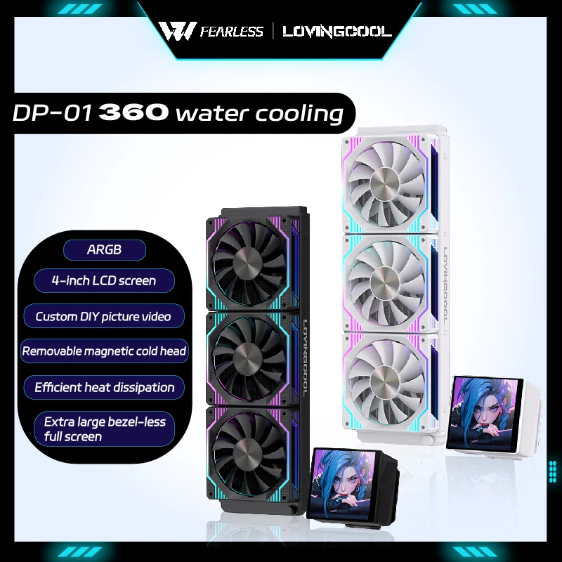 LOVINGCOOL DP-01 360 универсальный водяной охлаждающий кулер для воды процессора 360 мм 4,0 дюйма супер большой безрамный магнитный полноэкранный может DIY LOVINGCOOL DP-01 360 универсальный водяной охлаждающий кулер для воды процессора 360 мм 4,0 дюйма супер большой безрамный магнитный полноэкранный может DIY