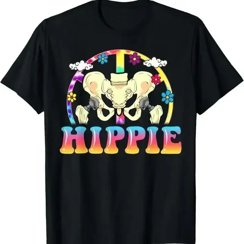 Hippie Hip Replacement Joint Surgery Funny Recovery Fun T Shirt