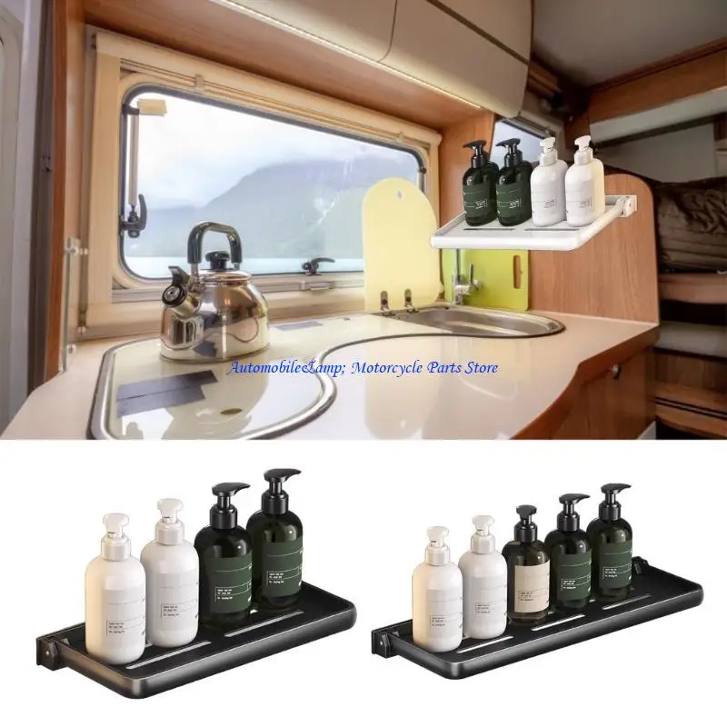 H7BD الجدار الجرف القابل للطي ، 12/16 بوصة الحمام قابلة للطي أقواس رف رف الجدار المنظم للمساحة الصغيرة