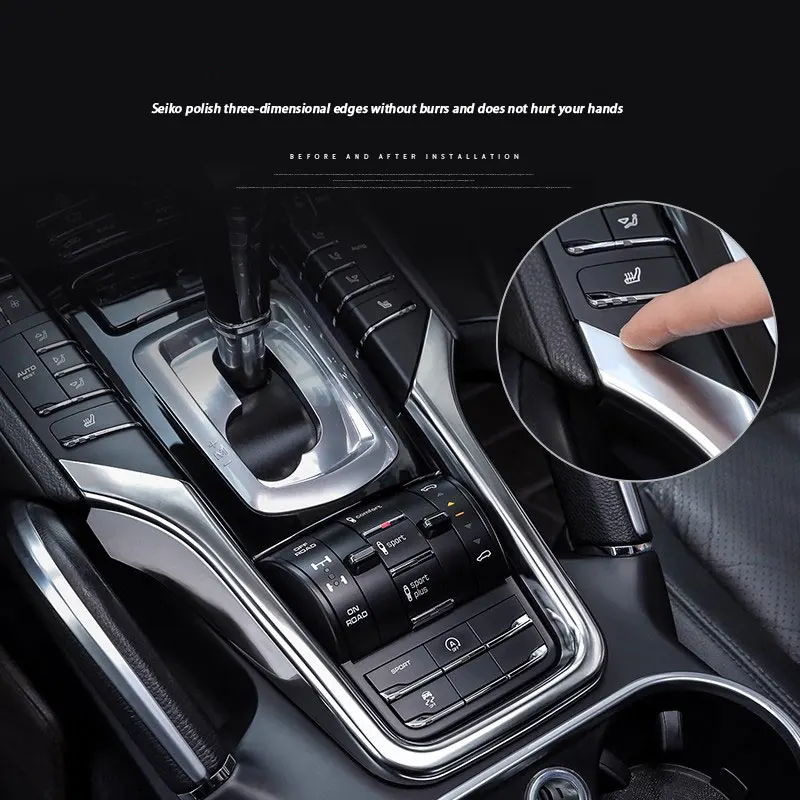 

ABS Car Center Console Decorative Frame Sticker Car Interior Accessories For Porsche Cayenne 2011 2012 2013 2014 2015 2016 2017