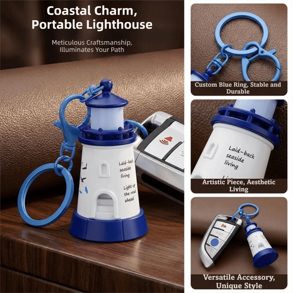 Luminous Lighthouse Keychain LED Light Up Mobile phone stand LED Lightup Keychain Night Light Keychain Bag Charm