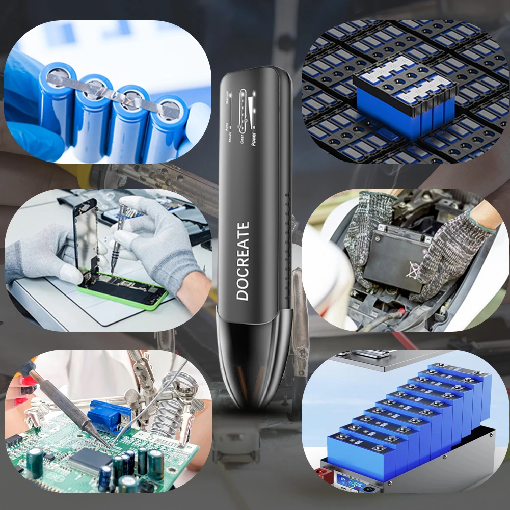 เครื่องเชื่อมแบตเตอรี่แบบพกพา เครื่องเชื่อมขนาดเล็กแบบมือถือ DIY ปรับได้ 11 ระดับ สำหรับเชื่อมแบตเตอรี่ 18650 และแผ่นนิกเกิล