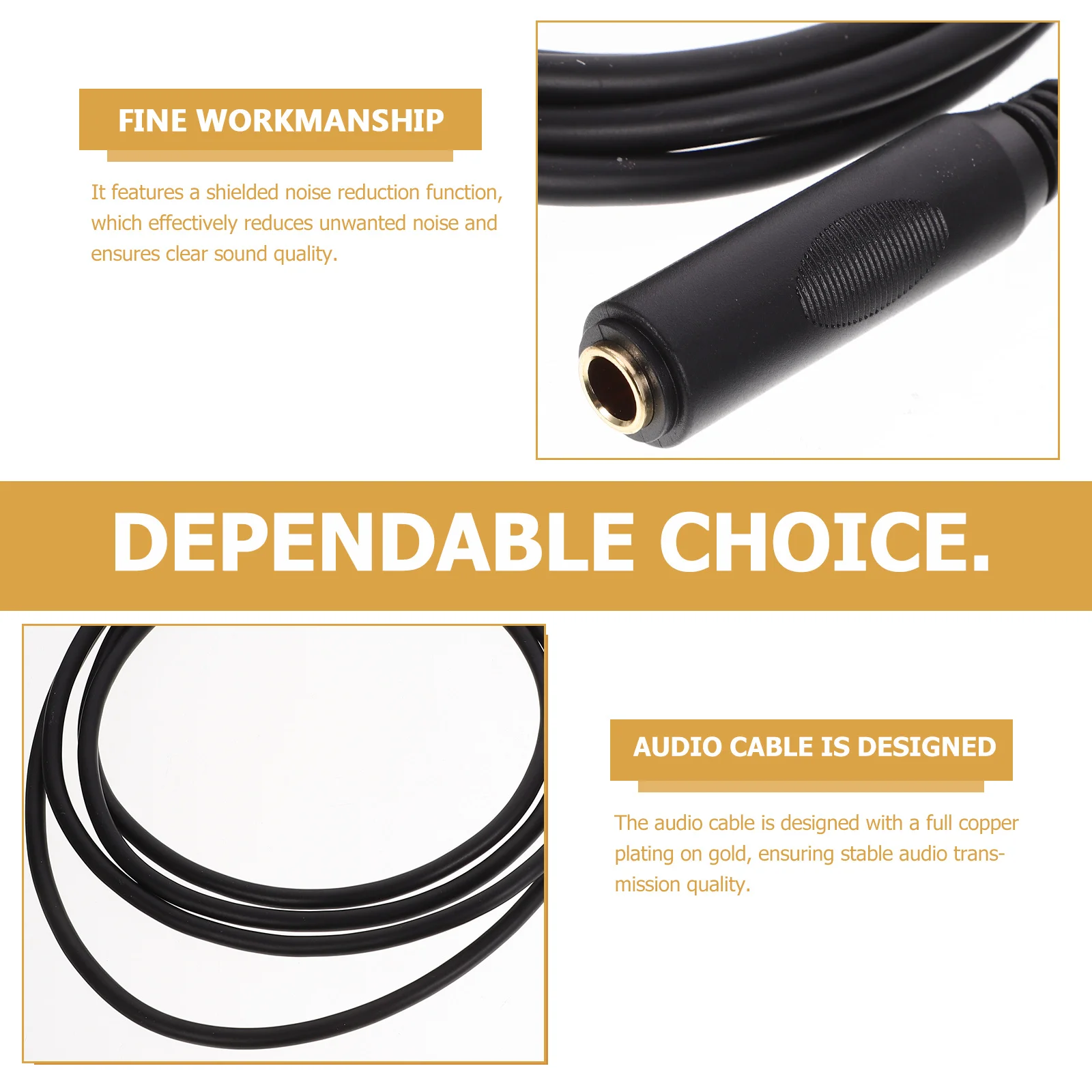 6.35Mm Audio Cable Male To Female Extension Cord For Home Stereo Car Equipment Speaker Headphone Auxiliary Cable Pvc Shielded