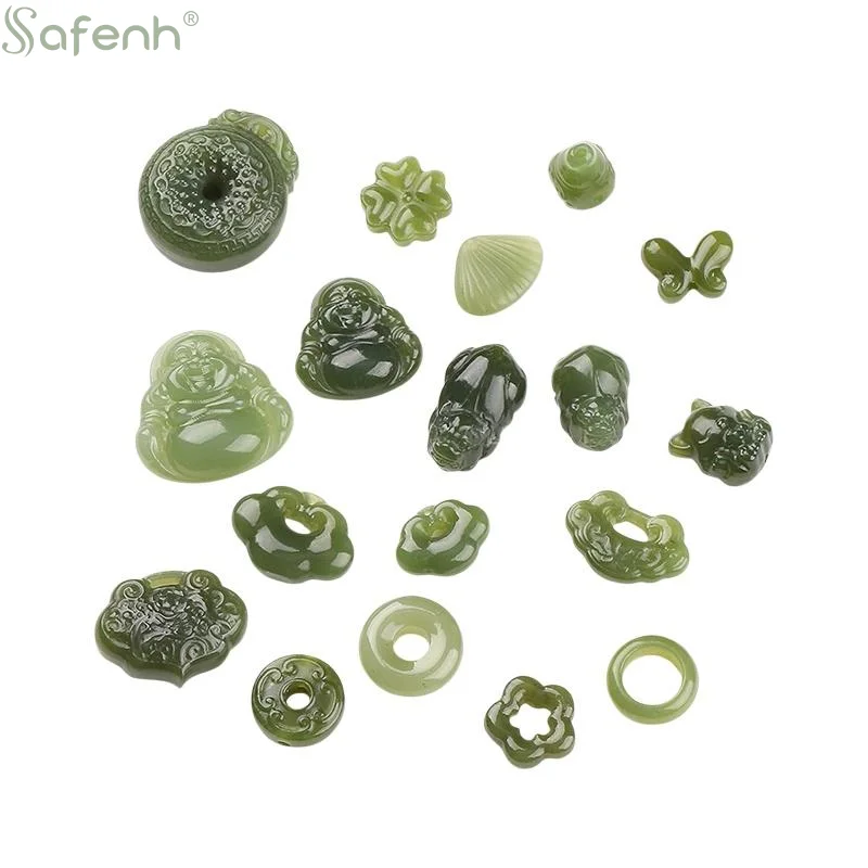 1 Set Mixed Material DIY Bracelet Necklace Accessories Natural Stone Carved Bead Pixiu Prayer Bead Supplies For Jewelry Making