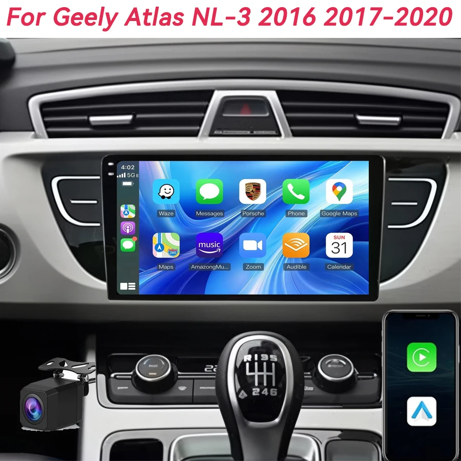 

Автомагнитола Android 16 Carplay для Geely Atlas NL-3 2016-2020, мультимедийный плеер, GPS-навигация, стереосистема, Wi-Fi+4G