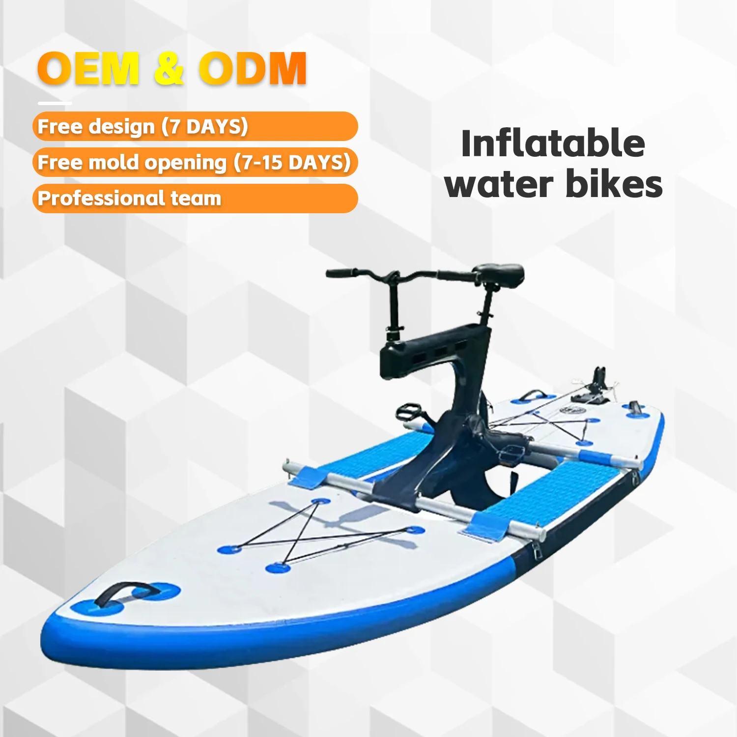 Bicycles Sea Water Bike Widened Single-Board Racing Boat PE+ Metal Pedal Paddle Board Water Bikes and SUP Bicycle