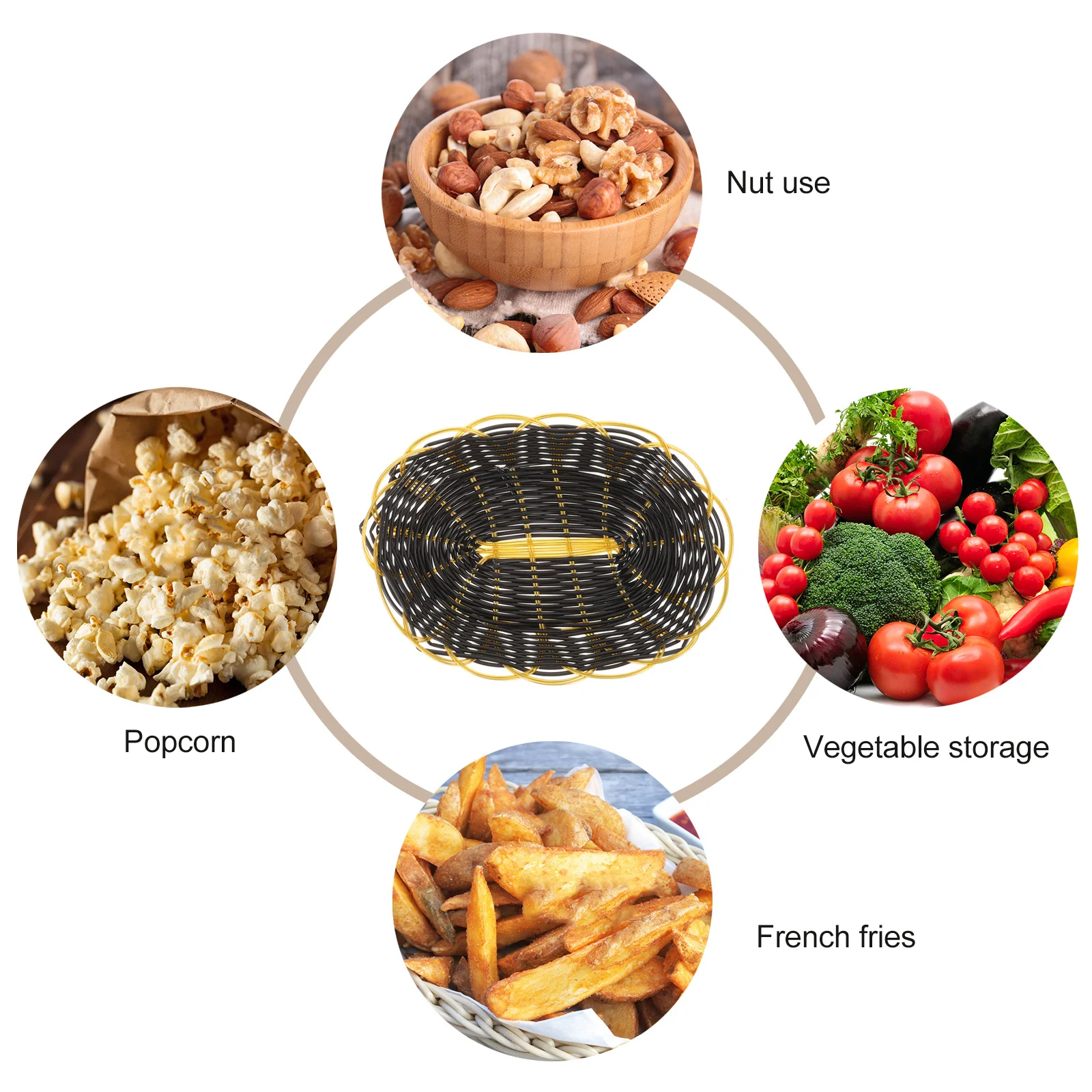 6 قطع من سلال الوجبات السريعة، حاويات تخزين بلاستيكية، منظمات الوجبات الخفيفة متعددة الأغراض، حامل خبز بسعة كبيرة، فشار #3