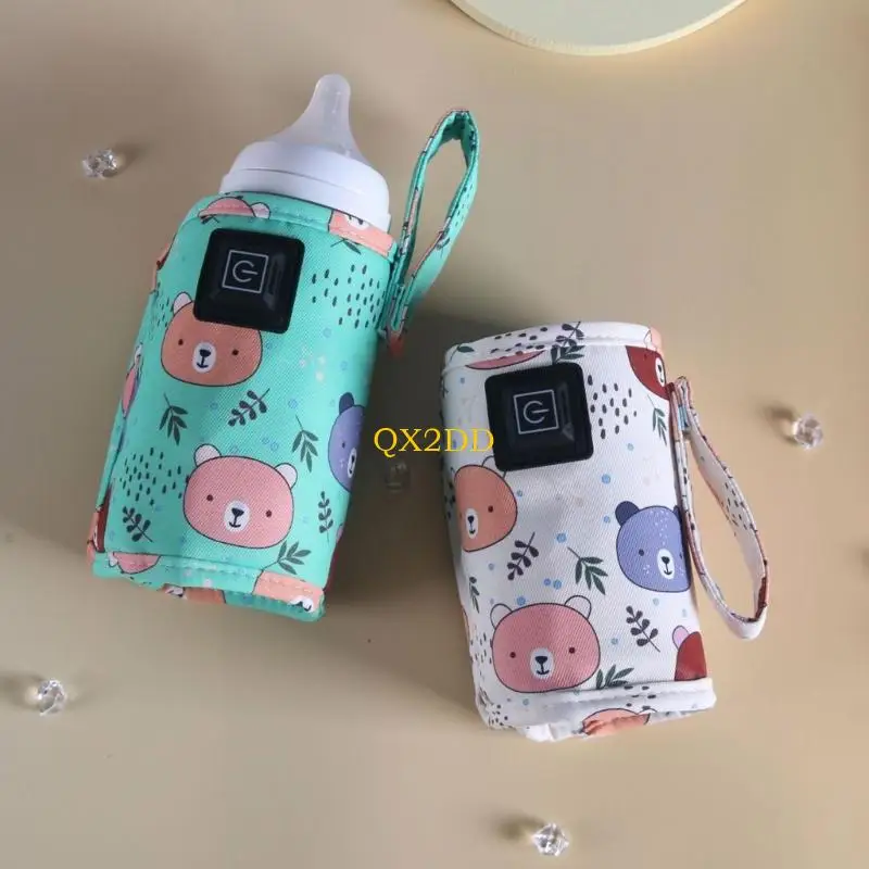 QX2D Rechargeable Infant Bottle Warm Cover Safe Cloth Fabric Car Chair Friendly