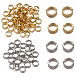 50pcs Stainless Steel Larger Hole Loose Spacer Beads For DIY European Bracelet Necklace Jewelry Making Supplies Accessories