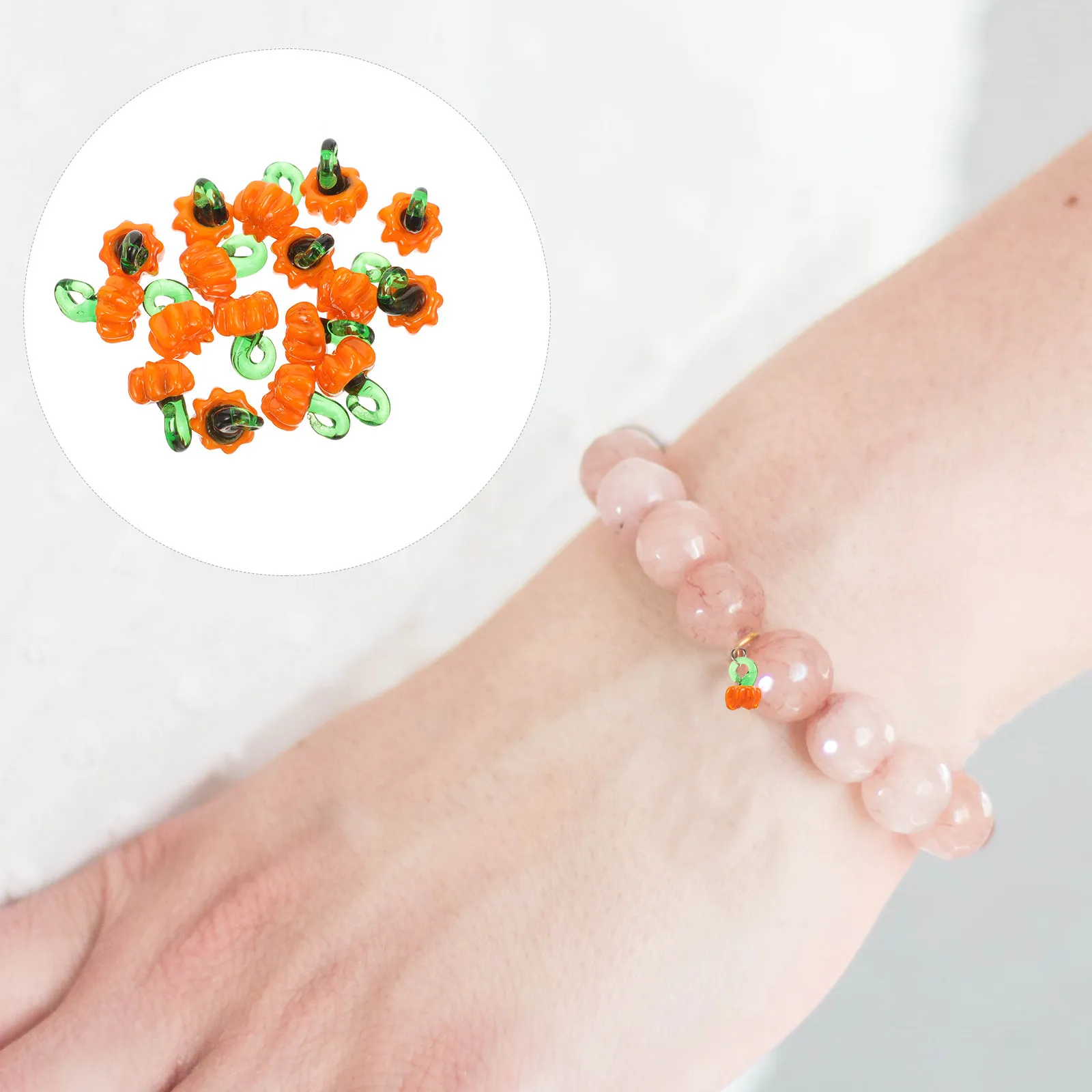Glass Pumpkin Charms for DIY Jewelry Making – 20pcs Necklace & Earring Craft Beads