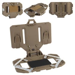 Airsoft Plate Carrier Molle Phone Carrier Outdoor Navigation Board, Quick Access Foldable Holder Tactical Vest Chest Rig Mount