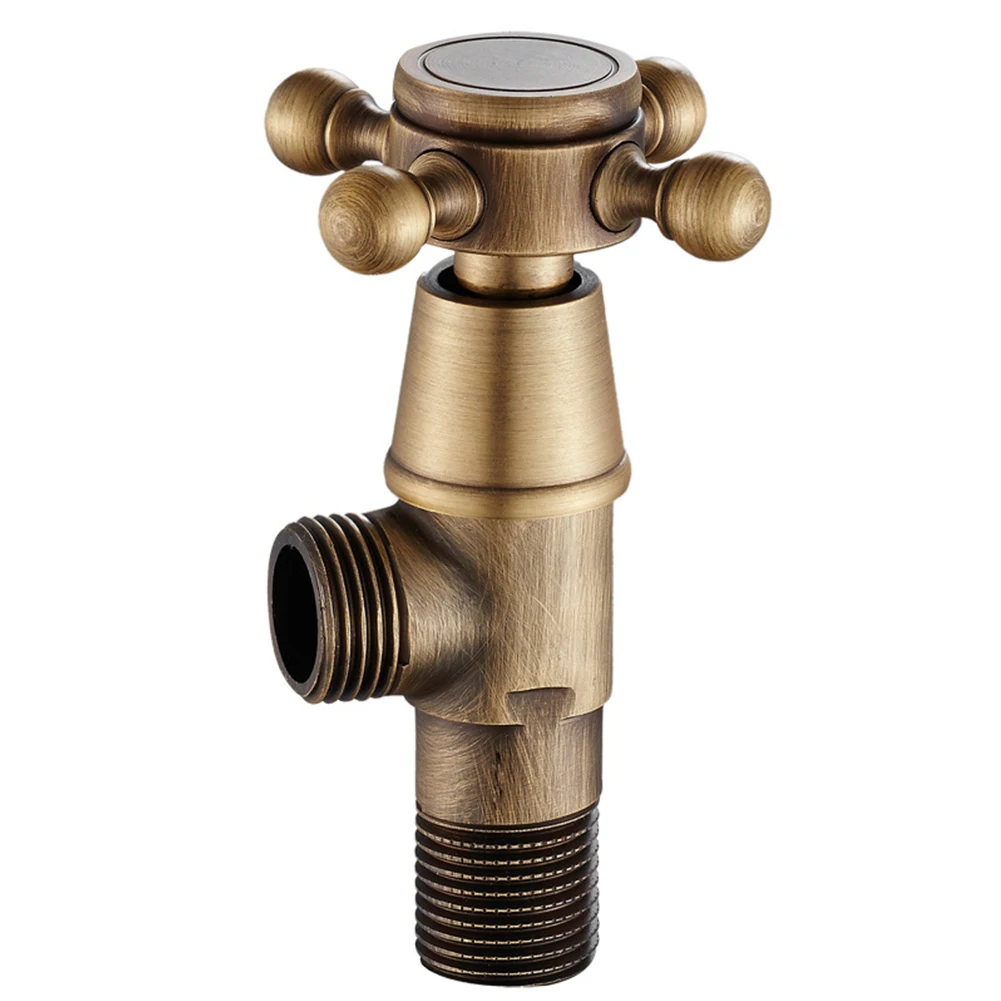 Easy Installation Bathroom Tap Antique Brass Valve G1/2 Connection Valve Total Height 100mm Decorative Cover Included