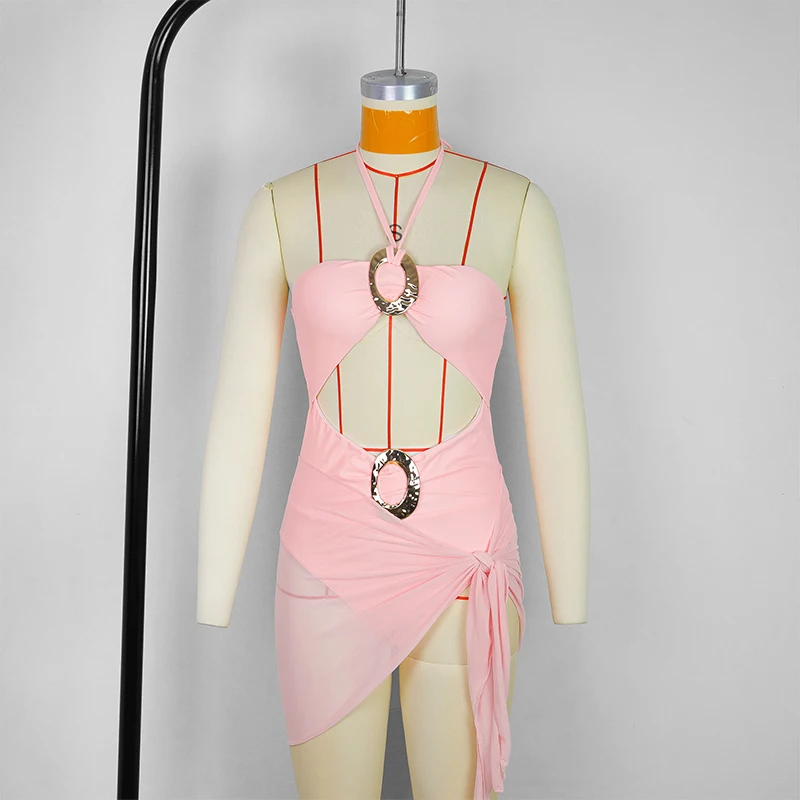 قطعتين بيكيني 2025 مثير المرأة قطعة واحدة ملابس السباحة الإناث تنورة صغيرة مجموعة البكيني Biquini ثوب السباحة لباس سباحة #5