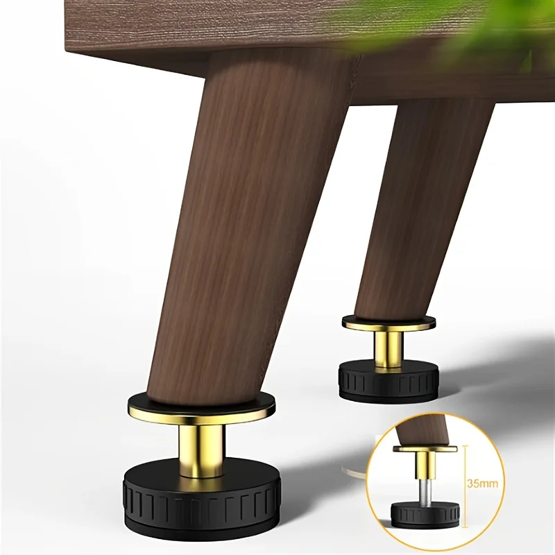 Adjustable Furniture Feet - Metal Furniture Leg Levelers with Non-Slip Base, Heavy Duty Support Risers for Table, Sofa, Cabinet