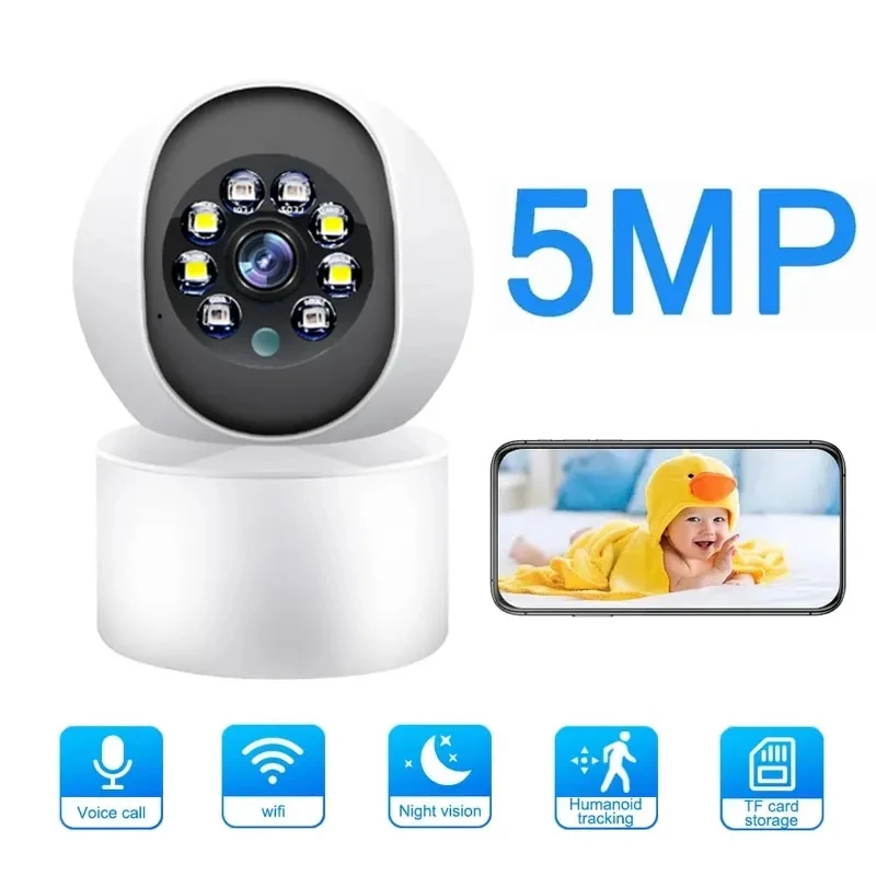 5MP WIFI Camera Home Security Indoor Wireless IP Video Surveillance Camera AI Auto Tracking Night Vision Security Baby Monitor