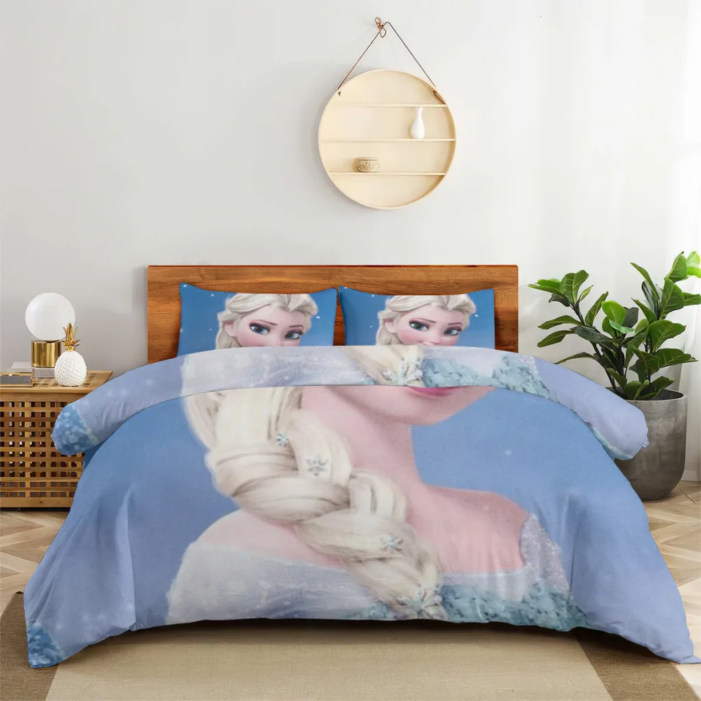 Frozen Double Bed Sheets Set Complete Case Double Linen Quilt Cover