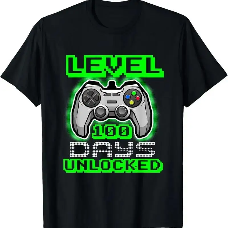 Level 100 Days Of School Unlocked Video Game Boys Girls Kids T Shirt