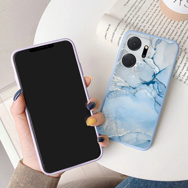 Case For Honor X7a Back Cover Protective Silicone Funda Fashion Marble Stone Texture Coque For HonorX7a 6.75 X8b X7b X7c X7d X8c