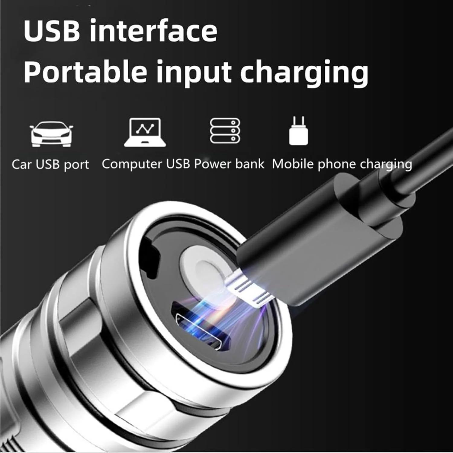 2pc Flashlights High Lumens Zoomable Led Flashlight  Rechargeable Flashlight Brightest Flashlight Super Bright Flashlight Campin