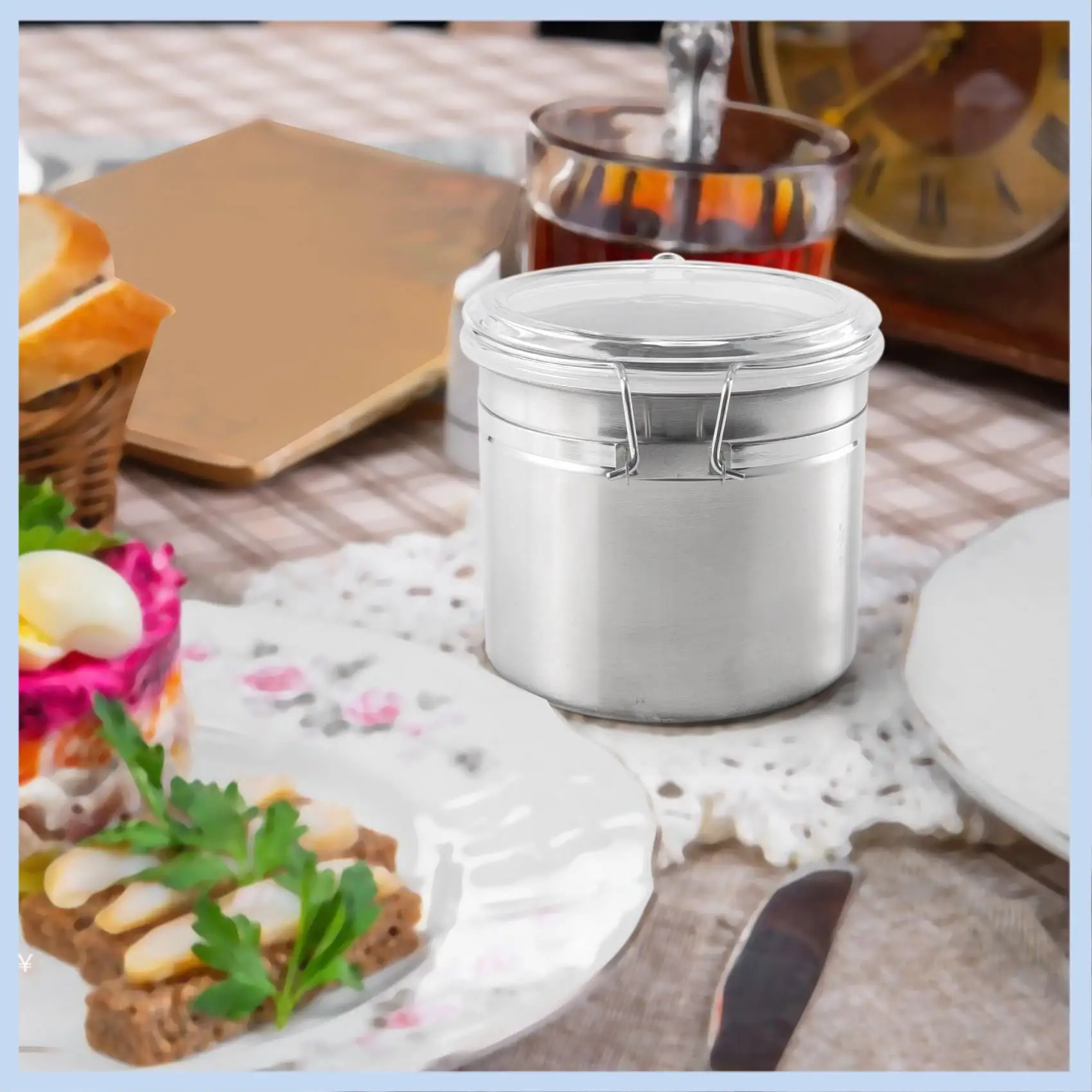 AS63-Airtight Canisters Sets For The Kitchen Stainless Steel - Beautiful For Kitchen Counter, Small 32Oz, Food Storage Container