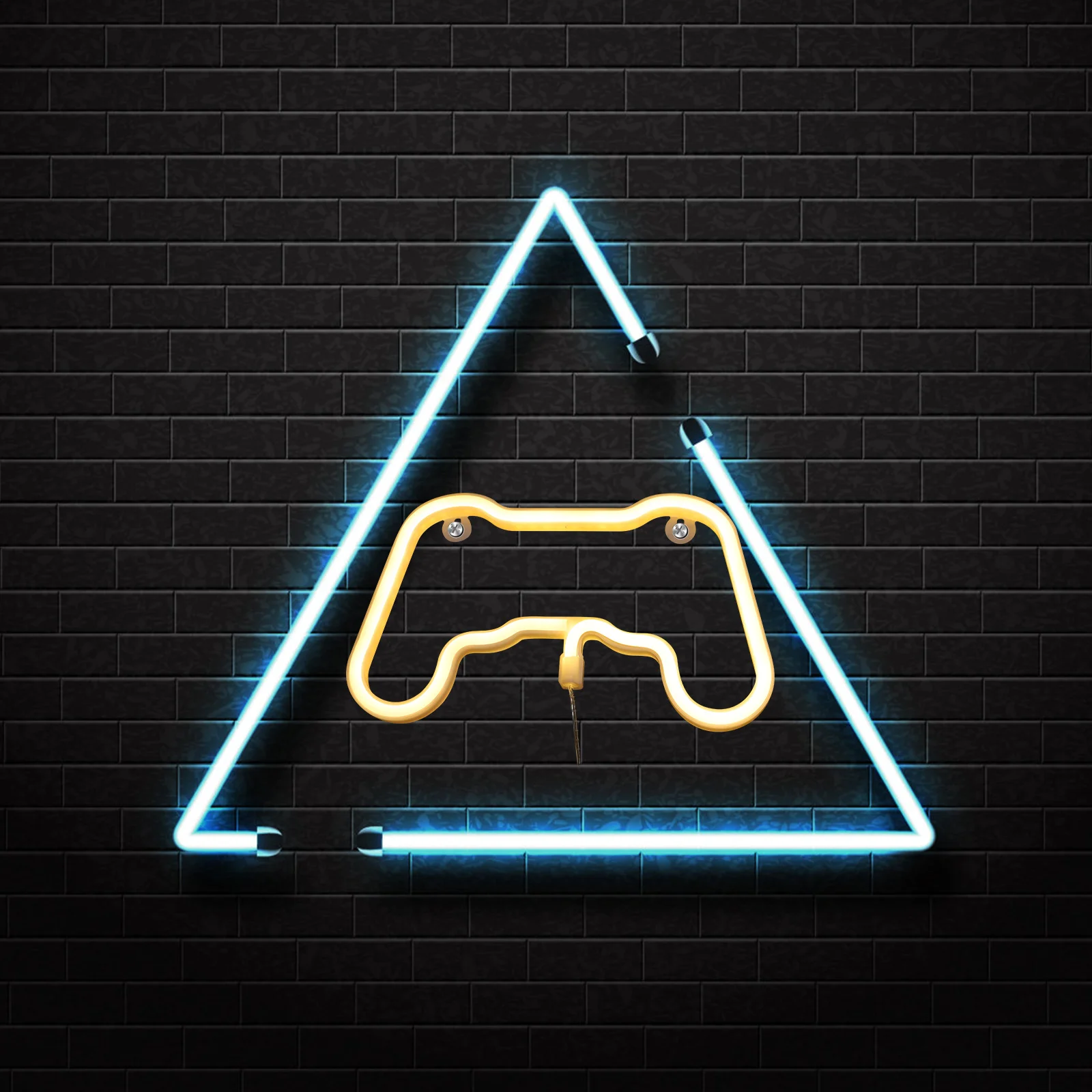 ديكور إضاءة LED بعلامة نيون للتحكم في الألعاب مع تأثير إضاءة فريد من نوعه على شكل إبداعي لغرفة النوم على الحائط ليلاً