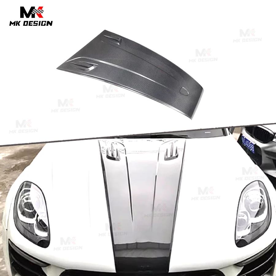

Carbon Fiber Front Engine Hood Bonnet Vents Body Kits for Porsche Macan 2014-2018 Bonnet Cover Car Refitting