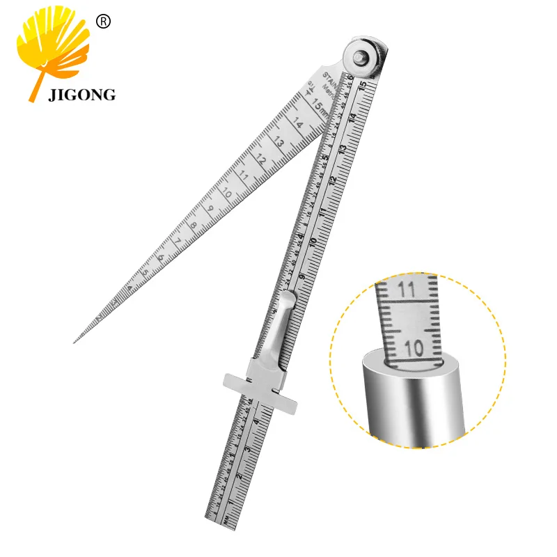 JIGONG Stainless Steel Taper Welding Feeler Gauge Gage Depth Ruler Gap Hole Inspection For Measurement Tool