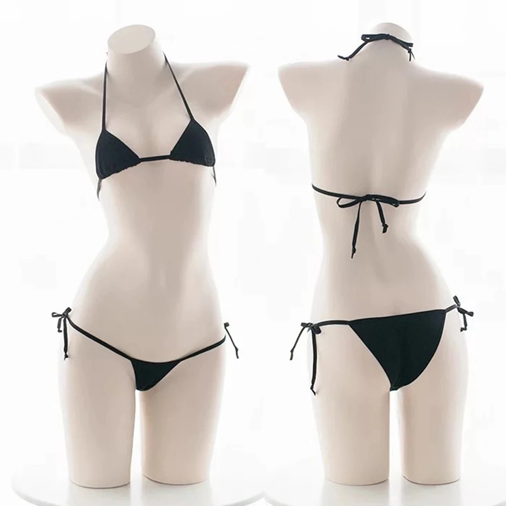 2PC Women Mini Bikini Sexy-Lingerie Pajamas Strappy Underwear Briefs Bra Sets Swimsuit Female Bathers Bandage Bathing Suit