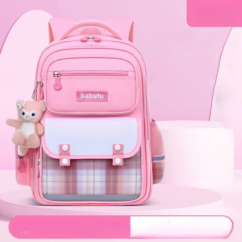 Schoolbag Girl Primary Students  One Fourth Grade Girls Schoolbag Waterproof Load Reduction Large Capacity Children's Back Bag