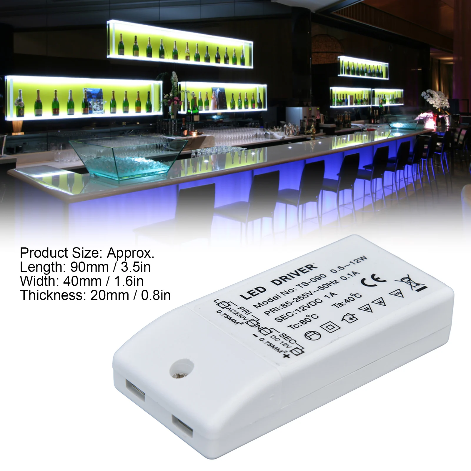 LED Driver 12V LED Driver LED Driver 12W 12V  1A Power  LED Lamp Constant Current Drive Power AC