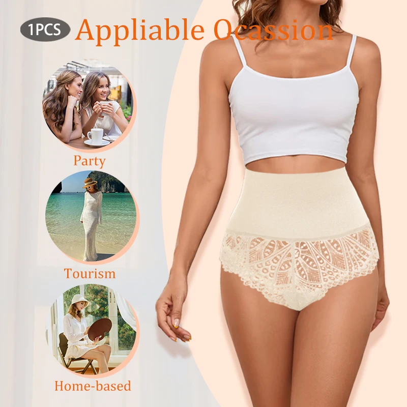High Waist Hip Lifter Women Lace Thong Shaper Tummy Control Panties Ladies Breathable Shaping Underwear Pulling Briefs Shapewear view 2