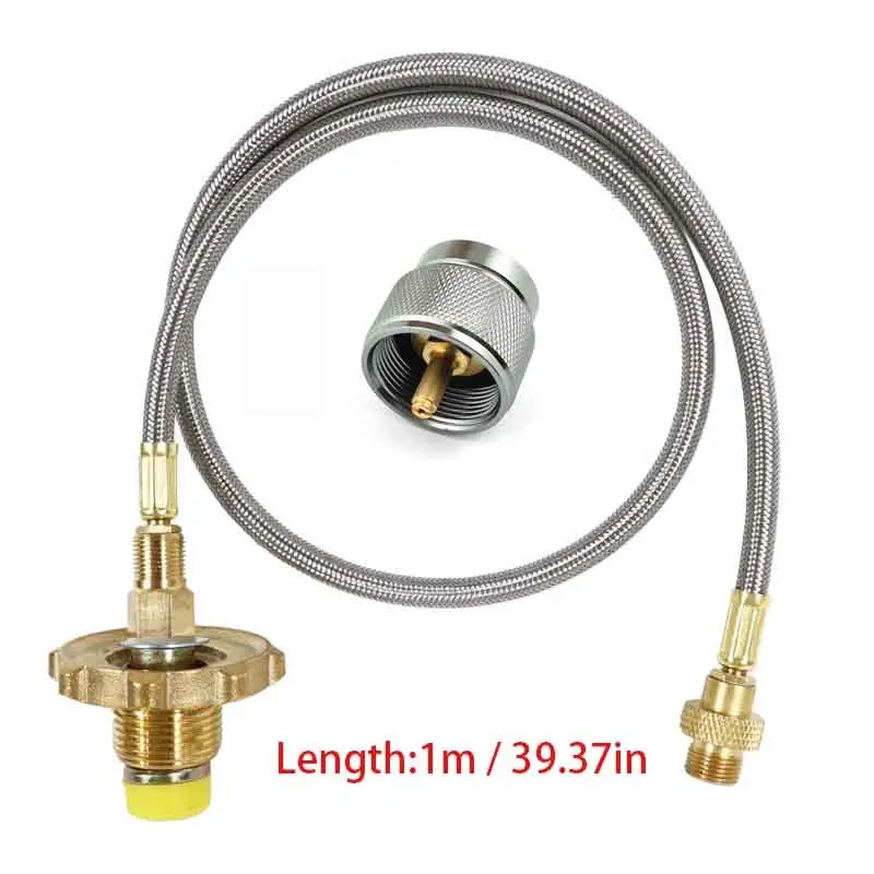 Outdoor Camping Stove Burner Flat Gas Canister Flamethrower Adapter Propane Gas Connection Head Transformer for Gas Stove