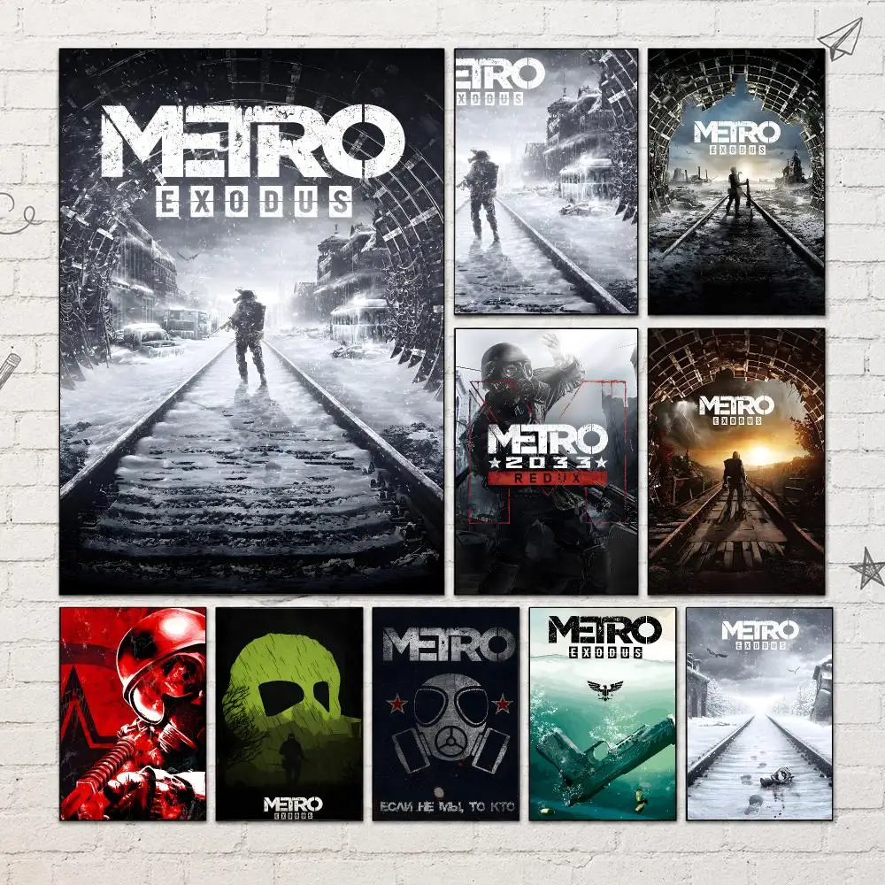 Game Post-Apocalyptic Shooter M-Metro Exodus Poster PP Self-Adhesive Wall Decor for Bedroom,Living Room,Dorm,Bar Aesthetic Gift