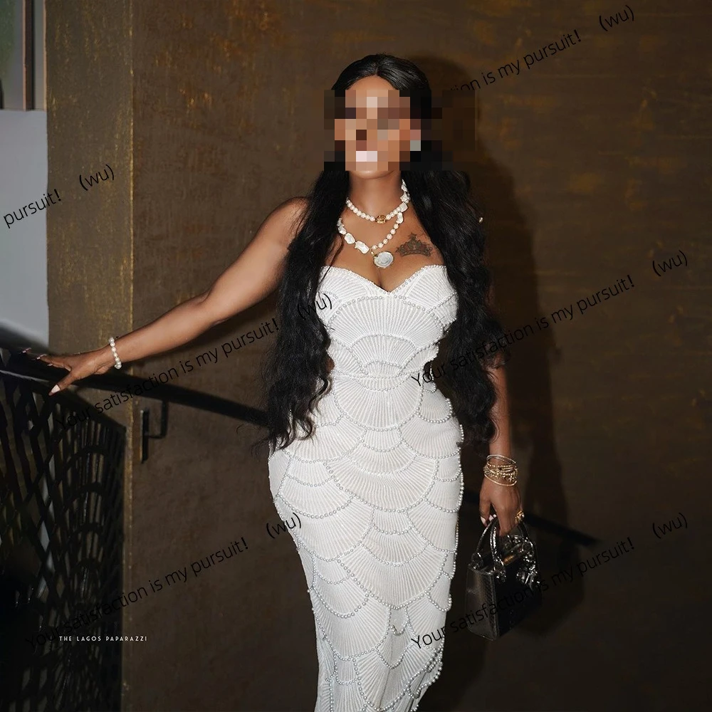 Gaun pesta panjang berpayet dan manik-manik dengan tali suspender, model belahan, untuk sosialita, CY901681